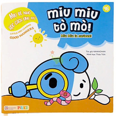 Sách Ehon Miu Bé Nhỏ Học Cách Ứng Xử Song Ngữ - Miu Miu Tò Mò!