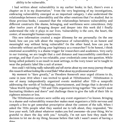 Daring Greatly : How the Courage to Be Vulnerable Transforms the Way We Live , Love , Parent and Lead