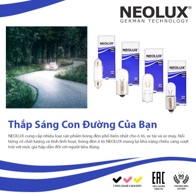 Combo 10 Bóng Đèn Sau Chân Cài S25 OSRAM NEOLUX Lắp Đèn Hậu, Đèn Phanh, Xi Nhan, Đèn Lùi Xe Ô Tô Xe Máy - Nhập Khẩu Chính Hãng