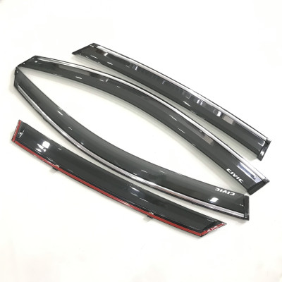 Bộ vè che mưa cao cấp viền chỉ mạ INOX dành cho xe Honda Civic 2018