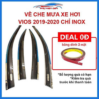 Vè mưa Vios 2019-2020 chỉ inox bảo vệ xe