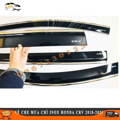 Vè Che Mưa Chỉ Inox Cao Cấp Honda CRV 2018-2021 Bóng Loáng
