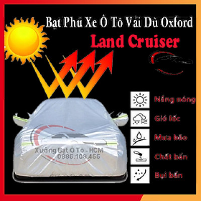 [LAND CRUISER] Bạt Phủ Ô Tô Vải Dù Oxford, Tráng Nhôm Cao Cấp, Áo Trùm Bảo Vệ Xe LAND CRUISER, Bạc Phủ Trùm Chống Nóng Chống Mưa, Chống Xước Xe, Bạt Của Xưởng Được May Theo Kích Cỡ Xe, Cam Kết Vừa Xe, Bền Và Đẹp Tới 2 Năm
