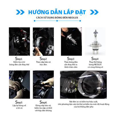 Combo 2 Bóng Đèn Halogen Phá Sương Mù OSRAM NEOLUX Dùng Cho Xe Ô Tô Xe Máy Chân H1 H4 H7 - Nhập Khẩu Chính Hãng