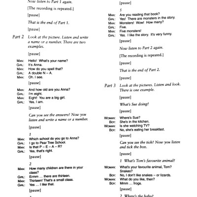 Cambridge Young Learners English Tests Second edition Starters 3 Answer Booklet