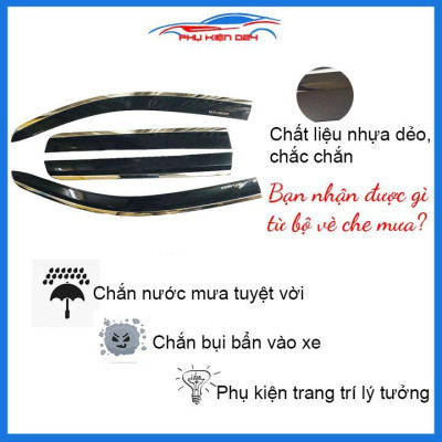 Vè mưa Outlander 2016-2021 vè chỉ inox che mưa bảo vệ xe