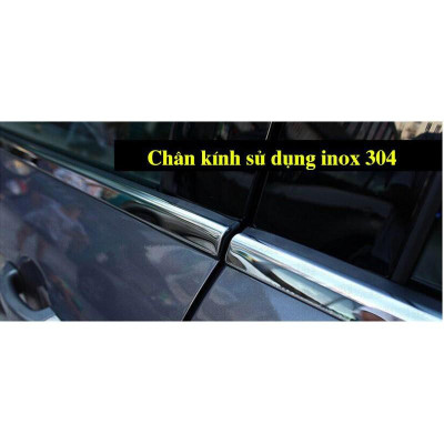 Bộ 4 nẹp chân kính xe Toyota Vios 2014-2018 ( mẫu Inox)