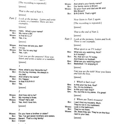 Cambridge Young Learners English Tests 6 Starters Answer Booklet