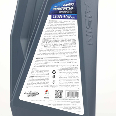 Nhớt Động Cơ AISIN ESSNP2051P 20W-50 SN Plus Econtech+ Semi Synthetic 1L