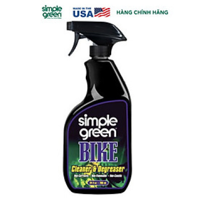 Nước rửa xe đạp cao cấp Simple Green Bike Cleaner and Degreaser, tẩy rửa xích, líp xe đạp, rửa sạch vết bẩn, bụi, bùn đất trên xe đạp và làm bóng xe như mới, chai xịt 710ml