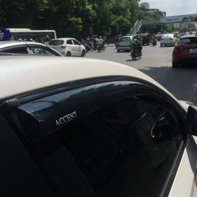 Bộ vè che mưa Hyundai Accent 2018-2019 chỉ mạ Crom cao cấp