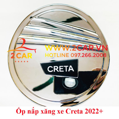 Ốp nắp bình xăng xe Hyundai Creta 2022 2023 Mạ crom cao cấp