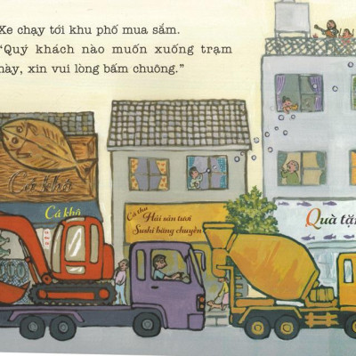 Ehon - Thực Phẩm Tâm Hồn Cho Bé - Xe Bus Píng Poong Đi Biển (Tái Bản 2020)