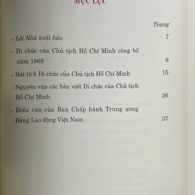 Di chúc của Chủ tịch Hồ Chí Minh
