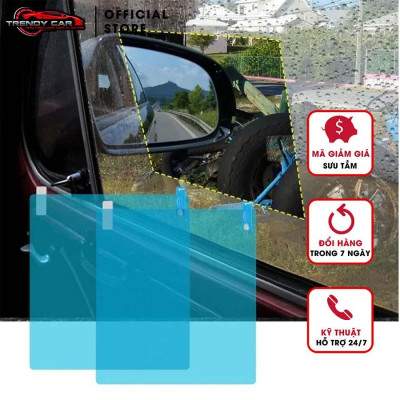Bộ Miếng Dán Chống Nước Gương Chiếu Hậu và kính lái Trang trí ô tô cao cấp Trendy Car