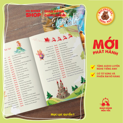 Sách song ngữ – Truyện kể cho bé trước giờ đi ngủ – Quyển 1 – Cùng con phát triển IQ, EQ và làm quen với tiếng Anh kèm File Audio