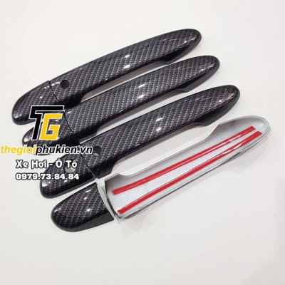 Bộ ốp tay nắm cửa, hõm cửa xe Mazda CX8, CX-8 vân Carbon