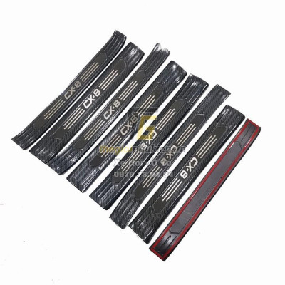 Bộ Ốp bậc cửa, Nẹp bước chân Mazda CX8, CX-8 vân Carbon