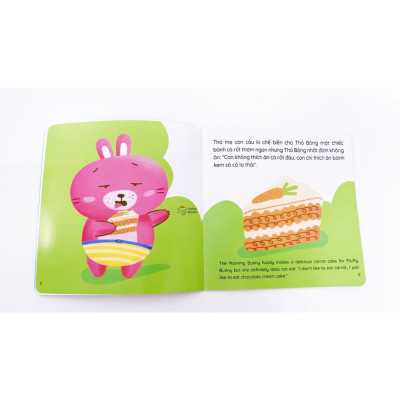 Sách - Ehon Thỏ Bông Bộ Sách Nuôi Dưỡng Tâm Hồn Cho Bé Song Ngữ Anh Việt - bộ 5 cuốn