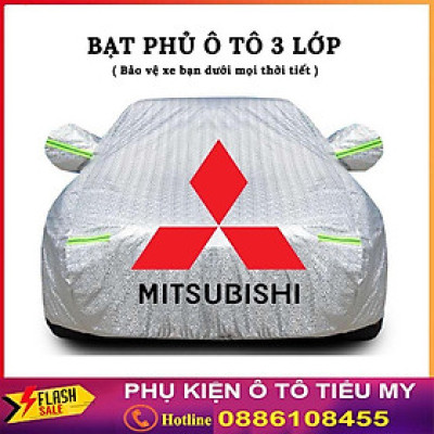 Bạt Phủ Xe Ô Tô Mitsubishi Mirage, Xpander, Attrage, Pajero, Trition, Outlander, Chất Liệu Bạt Tráng Nhôm 3 lớp