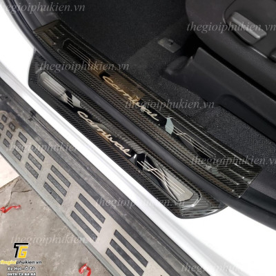 Bộ Ốp bậc cửa, Nẹp bước chân Kia Carnival vân Carbon