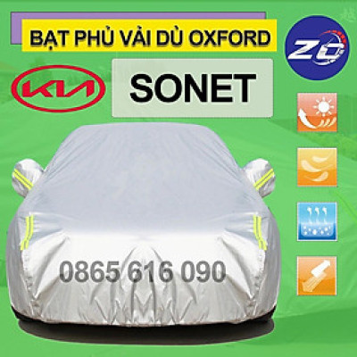 Bạt trùm xe Kia Sonet chất liệu vải dù oxford cao cấp,áo bạt phủ trùm che kín che nắng,mưa cho oto xe hơi cao cấp