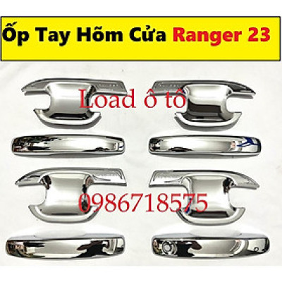 Ốp Tay Nắm, Hõm Cửa Mạ Crom Xe Ford Ranger 2023-2022 Mẫu Mới Nhựa ABS Mạ Crom Sáng Bóng