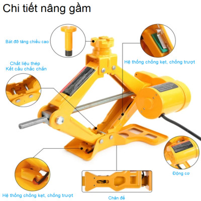 Bộ Nâng Kích Gầm Điện, Máy Bơm Lốp Và Máy Siết Ốc Ô Tô Đa Năng ROGTZ TY-42EJ-S - Tải Trọng: 3000Kg (3 Tấn) - Hàng Nhập Khẩu
