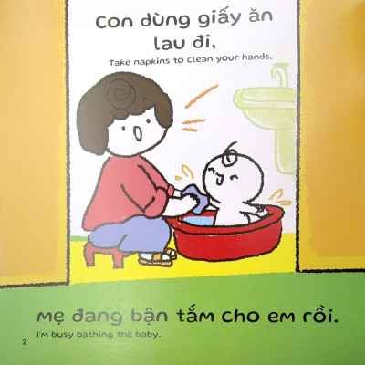Sách Ehon Miu Miu Tự Lập Phần 2 Song Ngữ - Rửa Tay