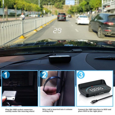 Thiết Bị Hiển Thị Tốc Độ Kính Lái Xe Hơi HUD OBD2 M8S 3.5 Inch Hiển Thị Rõ Nét Tự Lắp Đặt Đơn Giản Tại Nhà