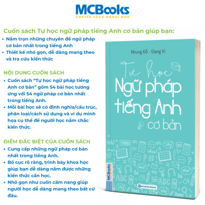 Sách - Tự Học Ngữ Pháp Tiếng Anh Cơ Bản - Khổ Nhỏ Cầm Tay Mcbooks