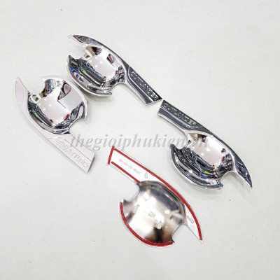 Bộ ốp hõm cửa, chén cửa xe dành cho Mitsubishi Outlander mạ Crom