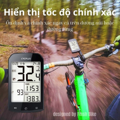 Cycplus M1 Đồng Hồ Tốc Độ Xe Đạp GPS ANT+ Bluetooth 5.0 Speedometer LCD 2.9" Backlight IPX6 Tương Thích Strava Garmin