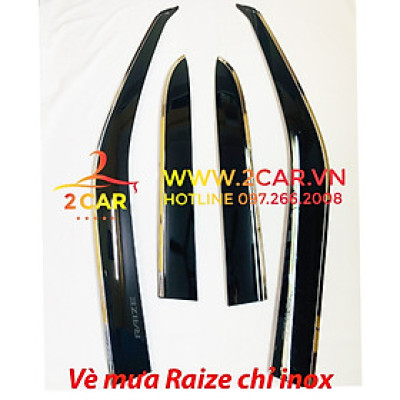 Vè che mưa xe Toyota Raize 2022 nhựa đen viền chỉ Inox cao cấp