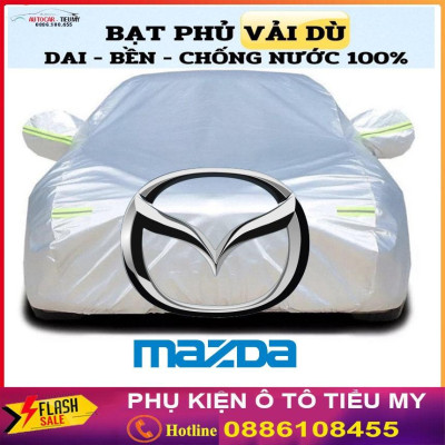 Bạt Phủ Ô Tô Vải Dù Xe MAZDA 2, Mazda 3, Mazda 6, CX5, CX8, CX9, BT50 chống nóng, chống nước, có phản quang 