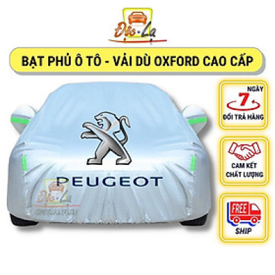 Bạt Phủ Ô Tô Vải Dù PEUGEOT 2008, 3008, 5008, Traveller, Có Phản Quang, Có Khóa Kéo Cửa Lái, Chống Nắng, Chống Nước