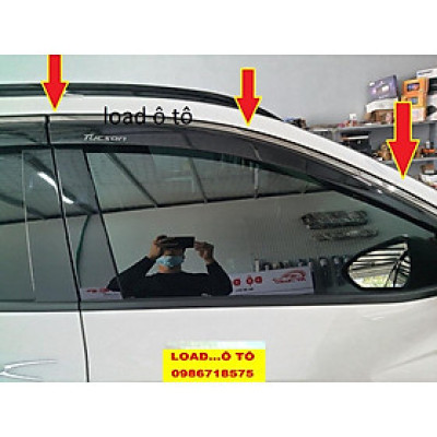 Bộ Vè Che Mưa Huyndai Tucson 2022-2023 Mẫu Vè Chỉ Inox, Đen Cao Cấp