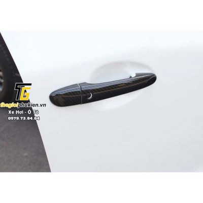 Bộ ốp tay nắm cửa, hõm cửa xe Mazda 3 2015-2019 vân Carbon