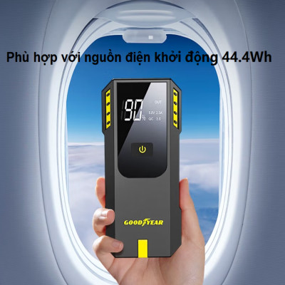 Bộ kích n.ổ ô tô, kiêm pin sạc dự phòng 12000mAh. Thương hiệu Mỹ cao cấp Goodyear GY-5358