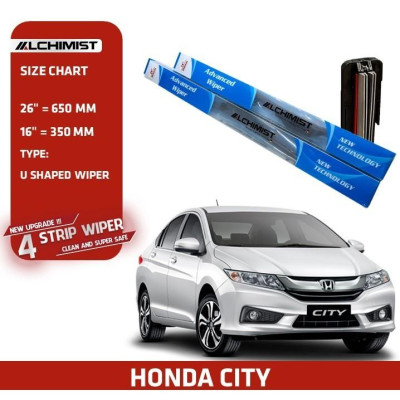 Gạt Mưa Xe Ô tô Honda Loại Silicon 4 Lưỡi Cao Cấp, Thiết Kế Thông Minh, Gạt Êm Và Sạch Hơn