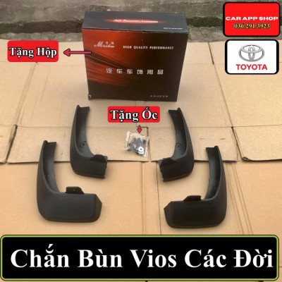 Chắn Bùn Xe Vios 2008 - 2022 Chất Liệu Nhựa Dẻo Siêu Bền Tặng Kèm Thêm Ốc Vít