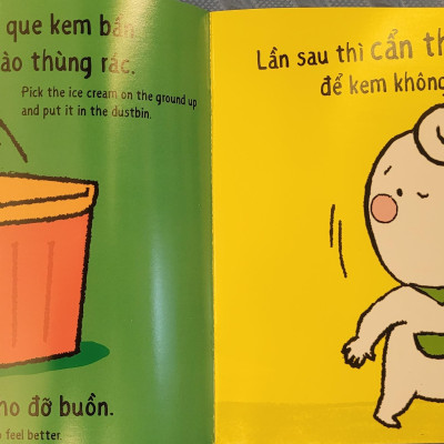 Sách Ehon Miu Bé Nhỏ Phần 2 Song Ngữ - Đừng Mất Vệ Sinh Nhé