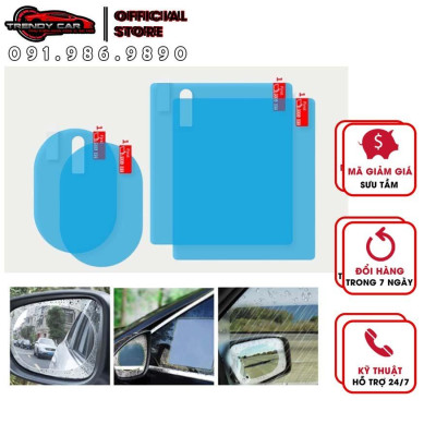 Bộ Miếng Dán Chống Nước Gương Chiếu Hậu và kính lái Trang trí ô tô cao cấp Trendy Car
