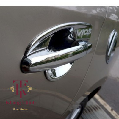 Bộ Ốp Hõm Cửa Dành Cho Xe Toyota Vios 2014 - 2018 Mạ Crom Cao Cấp