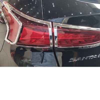 Bộ ốp viền bảo vệ, trang trí đèn mạ Crom cho Hyundai Santafe 2019