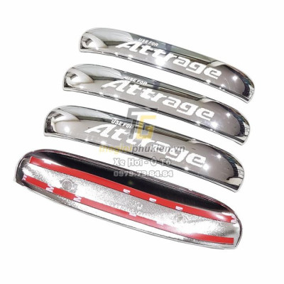 Bộ ốp tay nắm, hõm cửa xe Mitsubishi Attrage mạ Crom