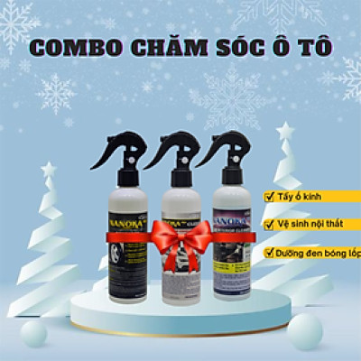 Combo 3 sản phẩm Tẩy ố Kính, Vệ sinh nội thất ô tô, Làm bóng lốp ô tô 250ml [Hàng chính hãng]