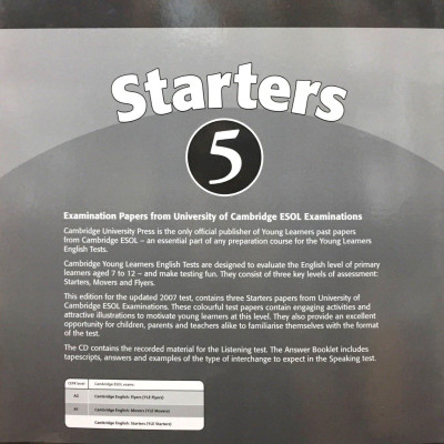 Cambridge Young Learners English Tests Starters 5 Answer Booklet