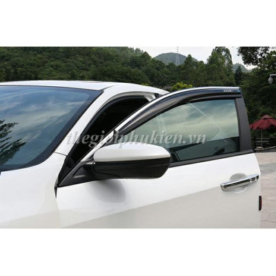 Bộ vè che mưa Honda Civic 2016-2019 chỉ mạ Crom cao cấp