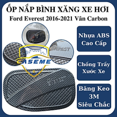 Ốp Nắp Bình Xăng Vân Carbon Dành Cho Xe Ford Everest 2016-2021 Cao Cấp